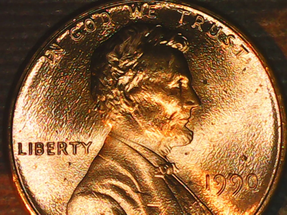 1990 Penny Die Crack Reverse