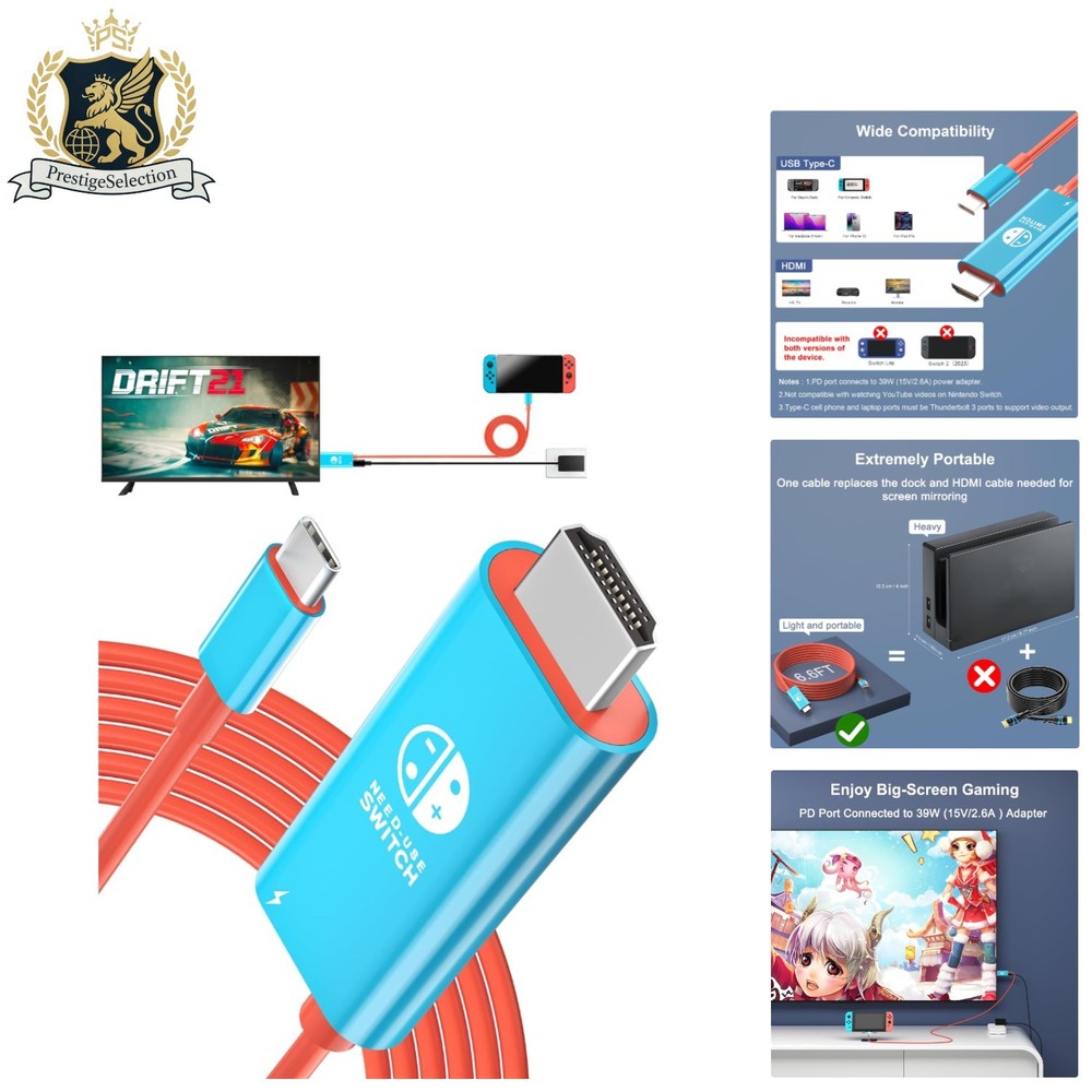 Versatile Portable Dock Adapter for Switch/OLED/Steam Deck - Plug & Play