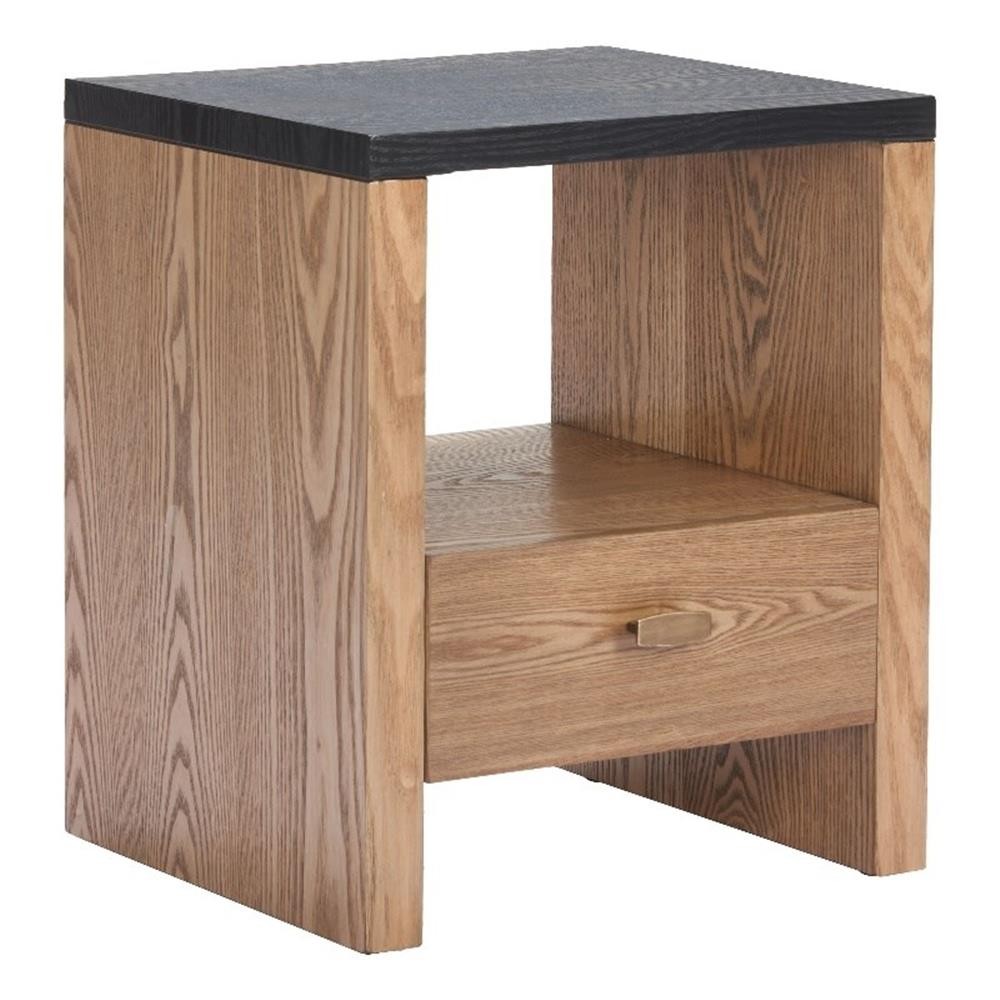 Pemberly Row Contemporary Assembled Engineered Wood Side Table Black