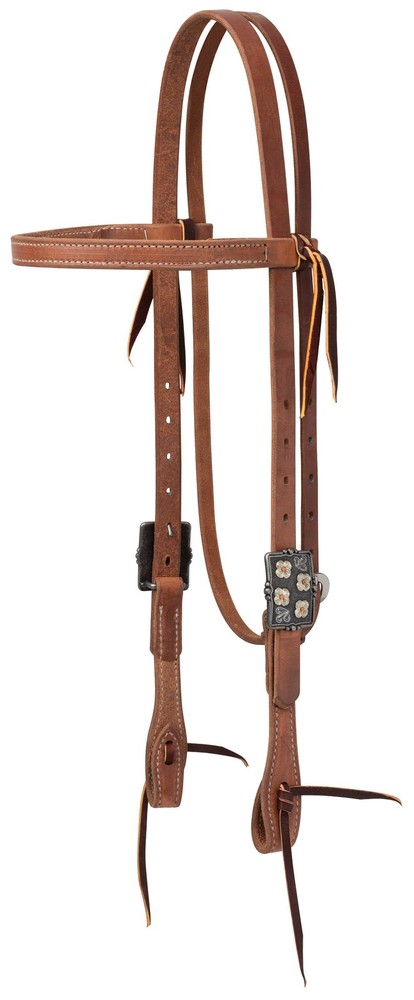 ProTack Silver Flower Browband Headstall
