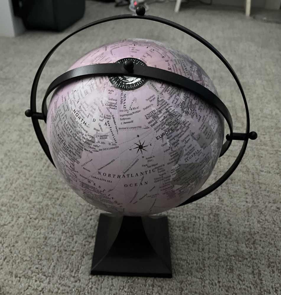 Pink Table Top World Globe