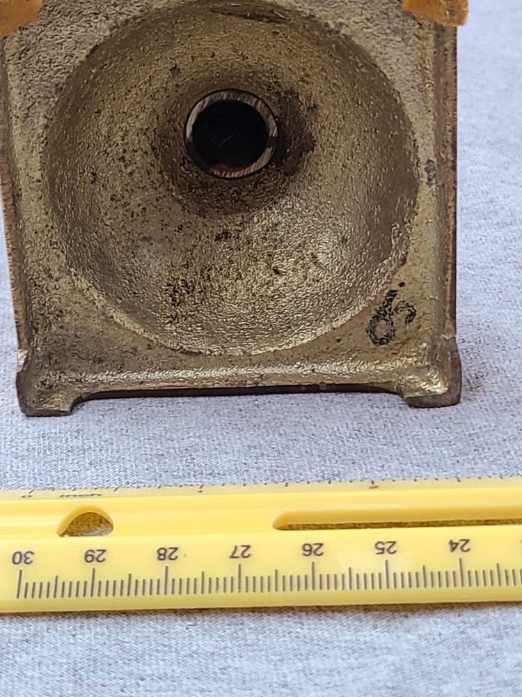 Single Brass Candlestick / holder - 9" tall, 3" square base