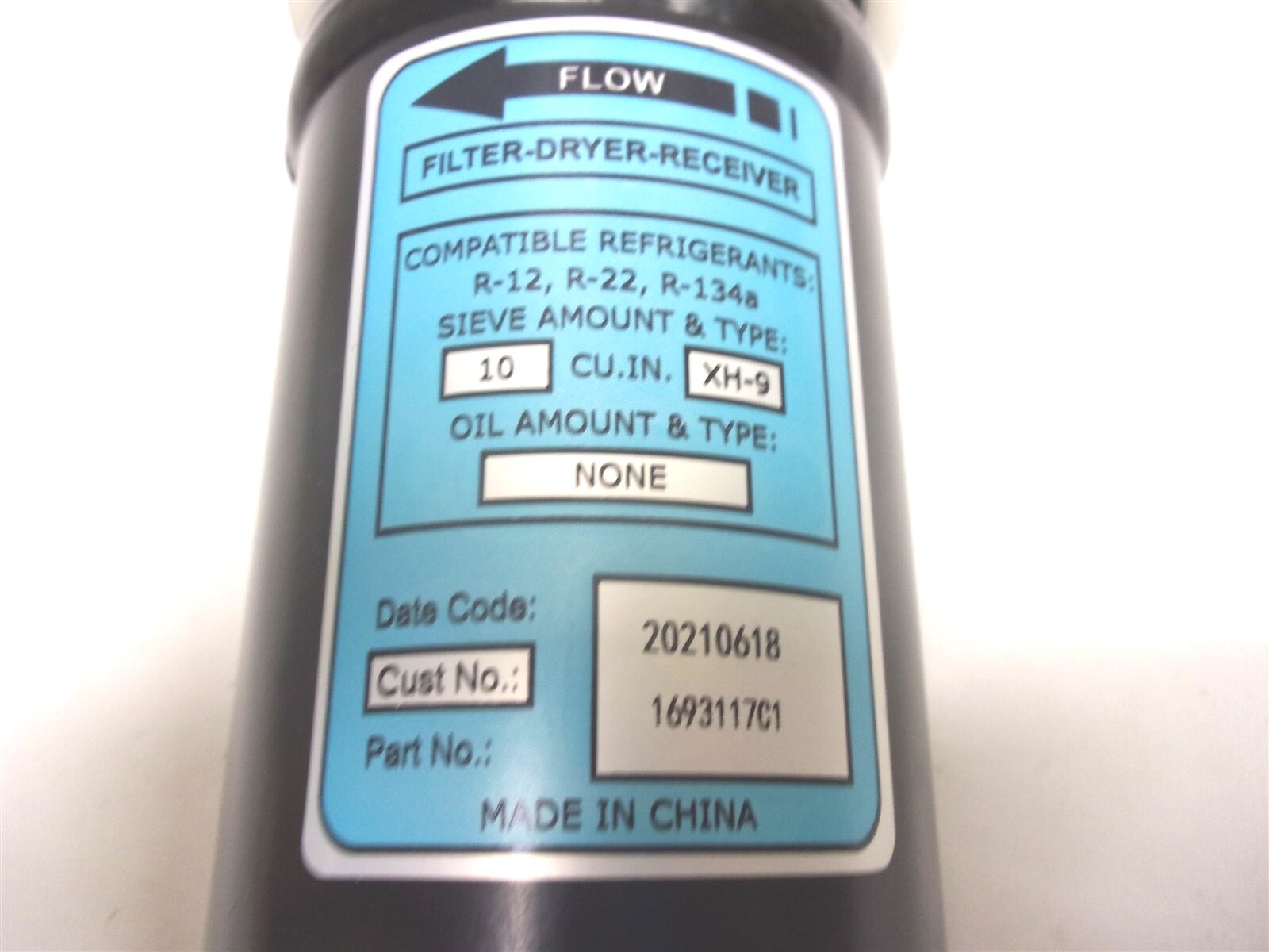 1693117C1 NEW INTERNATIONAL RECEIVER DRIER R-12 R-22 R-134A 7230 20210618