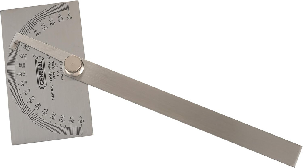 Angle Protractor #17 Stainless Steel Square Head - Measuring Tool for Ca