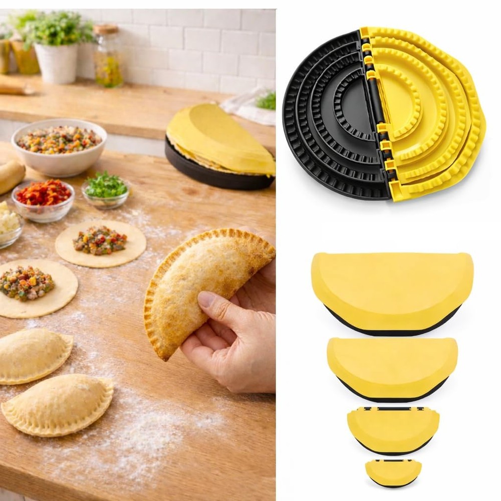 Dumpling Maker & Empanada Press Set, 4 Sizes Foldable Dumpling Mold set with ...