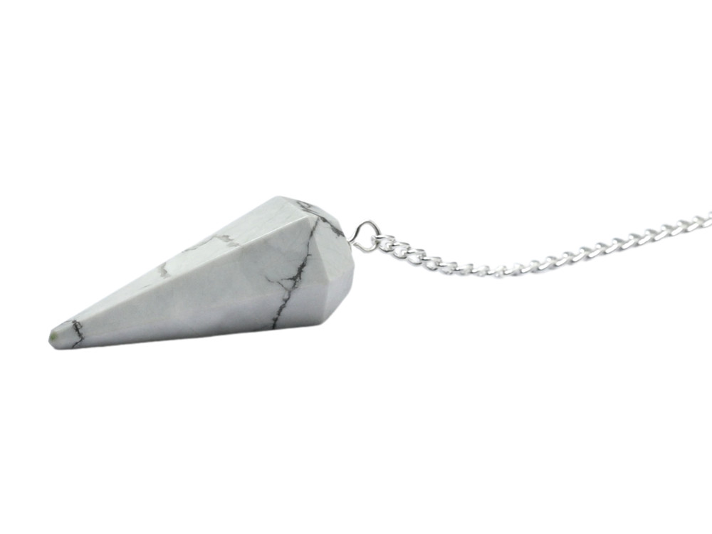 Howlite Dowsing Crystal Pendulum