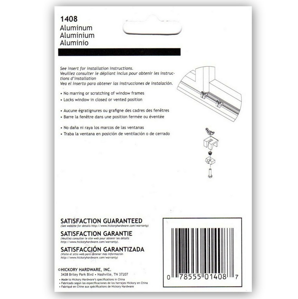 (2-Pack) Sliding Window Security Slide Stops Non-Marring Locks, First Watch 1408