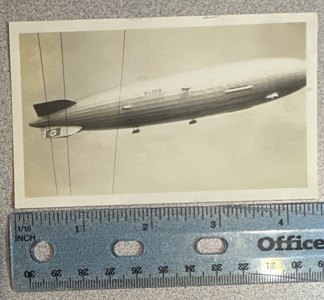 Vintage 1936 4 1/2" x 2 3/4" Original Photo Hindenburg Zeppelin German Airship