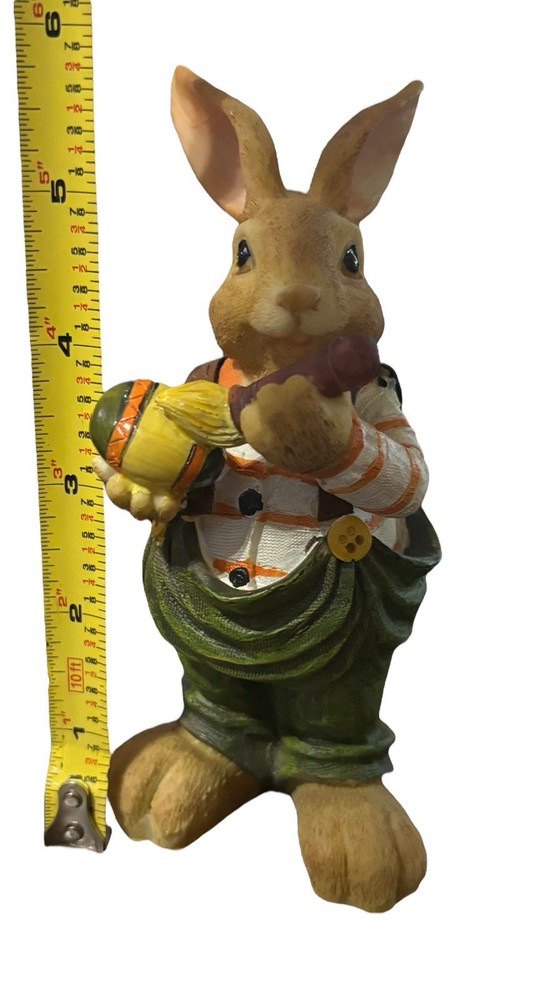 Polystone Easter Bunny Figurine Rabbit Painting An Egg