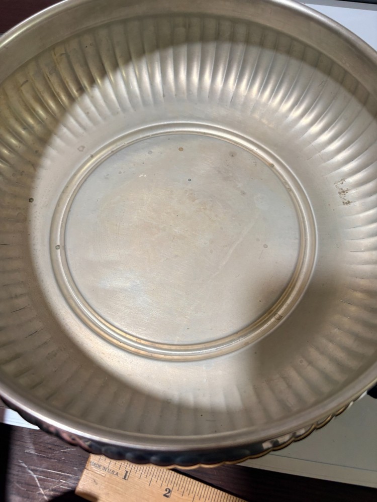 Vintage Kent Silversmiths Silverplate Covered Casserole Dish Pyrex Insert