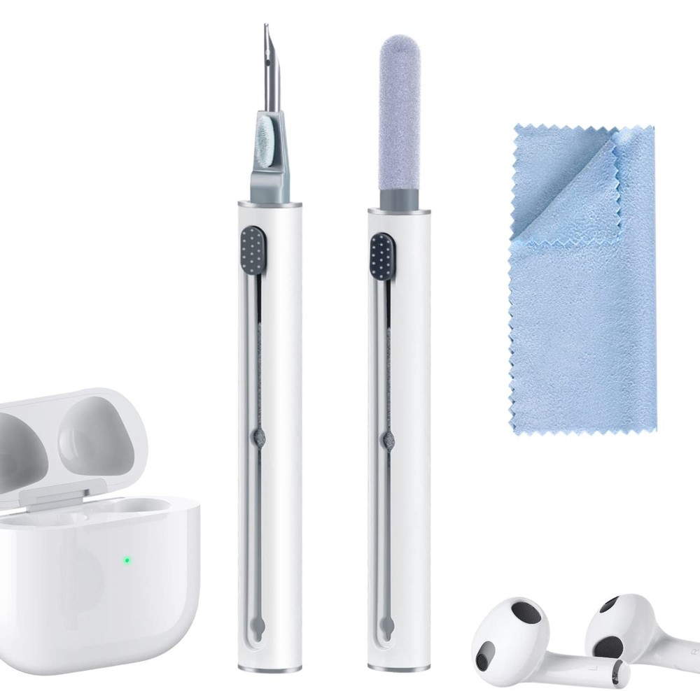 2Pcs Earbud Cleaning kit， Multi-Function Cleaning Pen with Soft Brush Flo