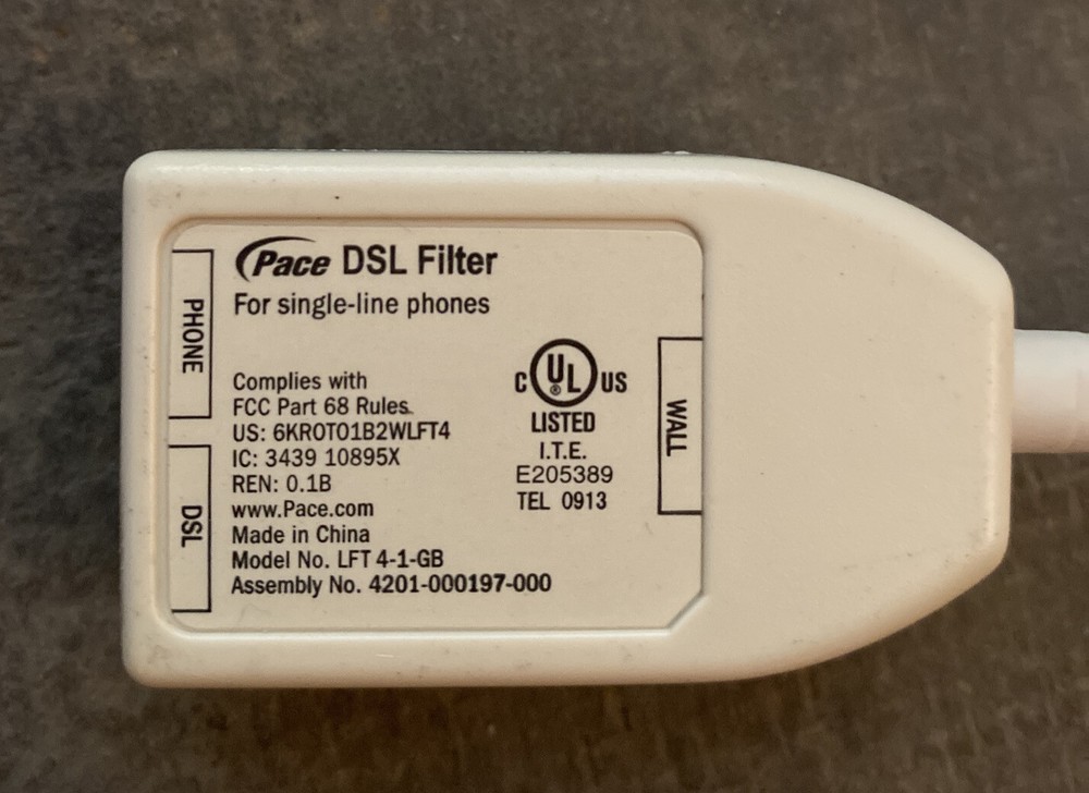 Pace DSL Filter For Single-line Phone