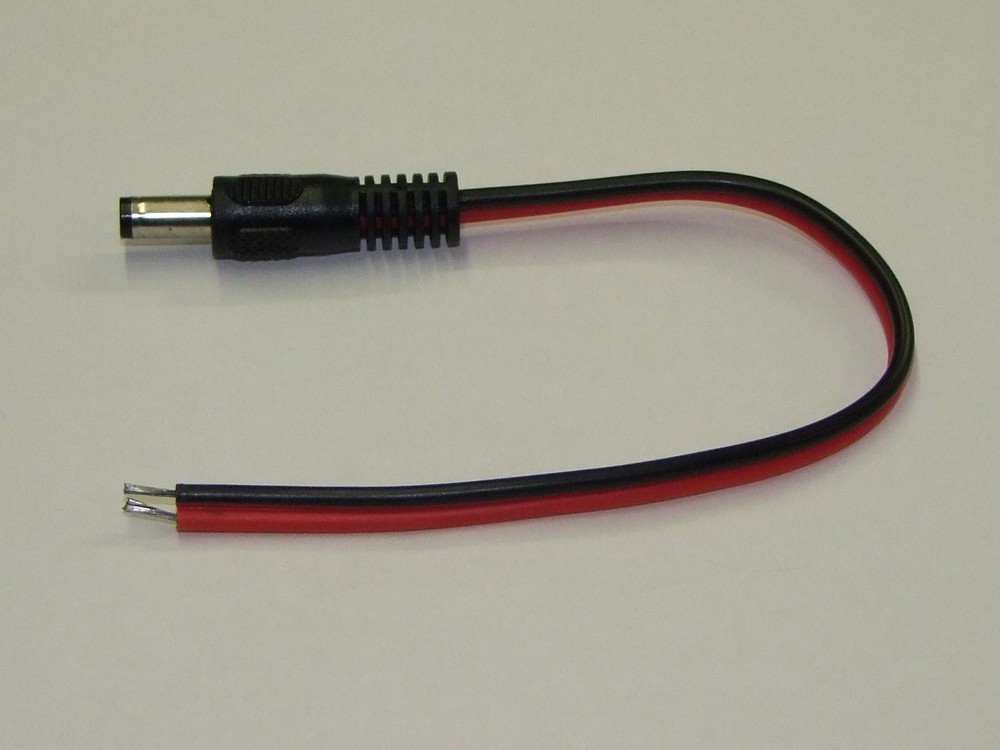 10 Pack 8" Power plug 2.1MM with Stripped Tinned End for security camera & Alarm