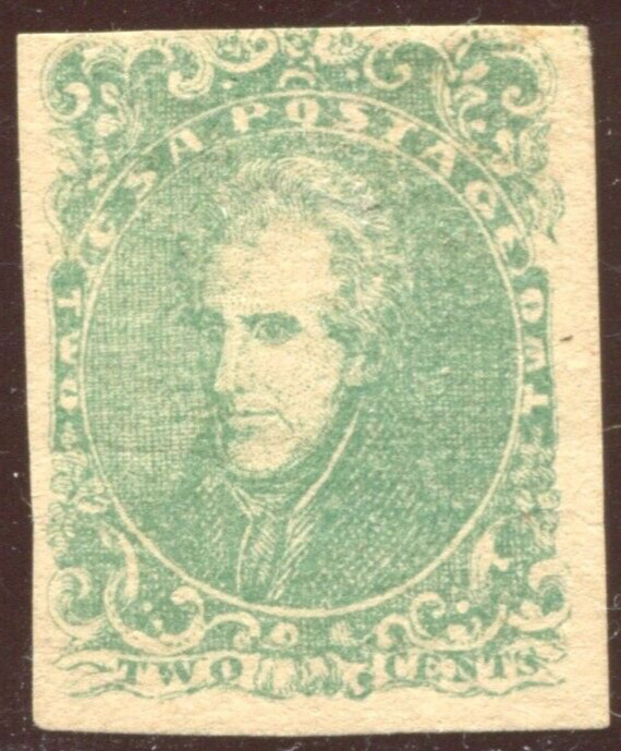 Confederate States 3 Mint Stamp with Spur at Upper Left (CSA 3-v6)  BX6233