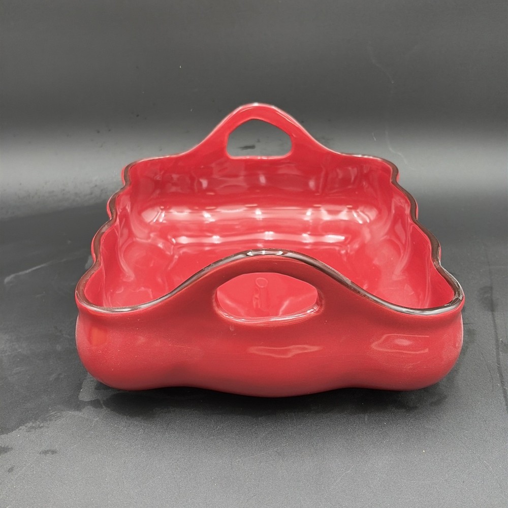 LTD Commodities 3- Piece Scalloped Ceramic Nesting Bakeware Set-Red,Green&Yellow