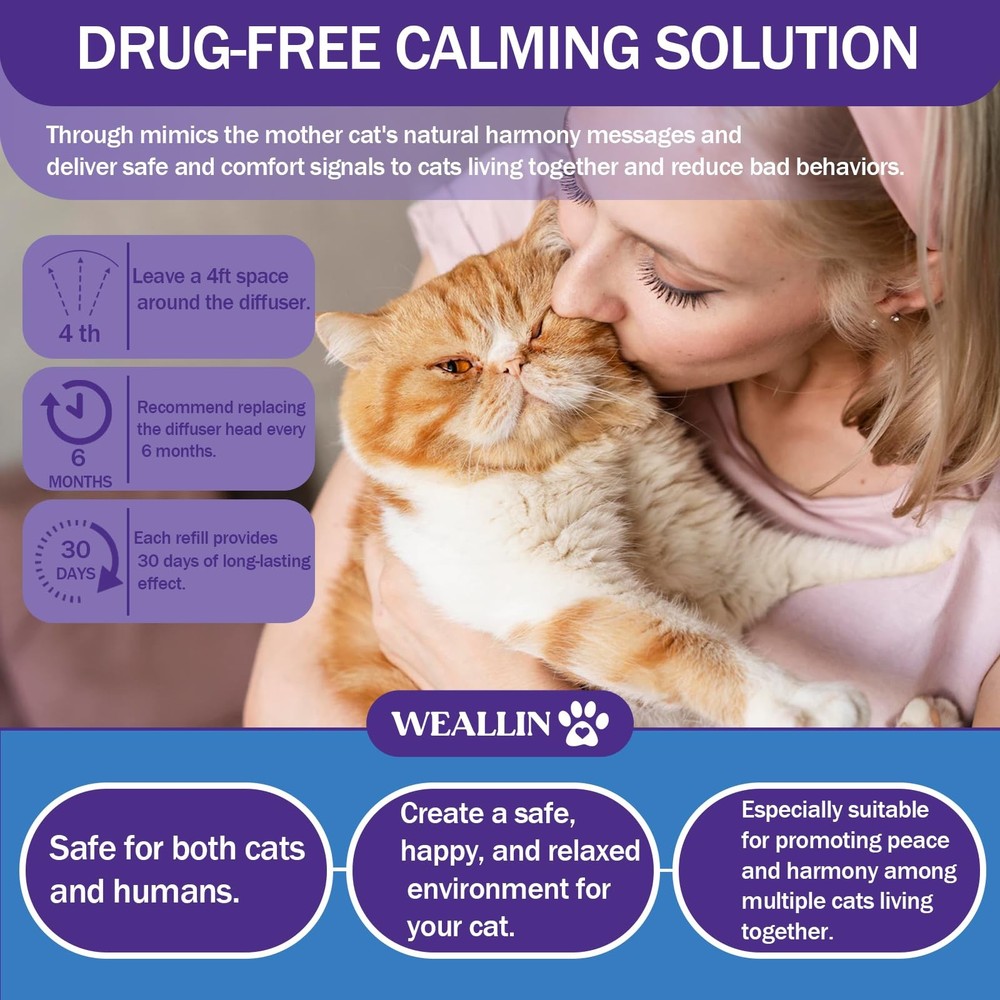 6 Pack Cat Calming Diffuser Refills - Cat Pheromones Calming Diffuser Refill ...