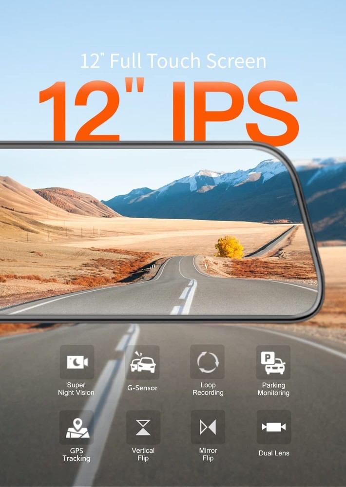 WOLFBOX Dash Camera Mirror 1080P MINI USB Dash Cam With Free Hardwire kit