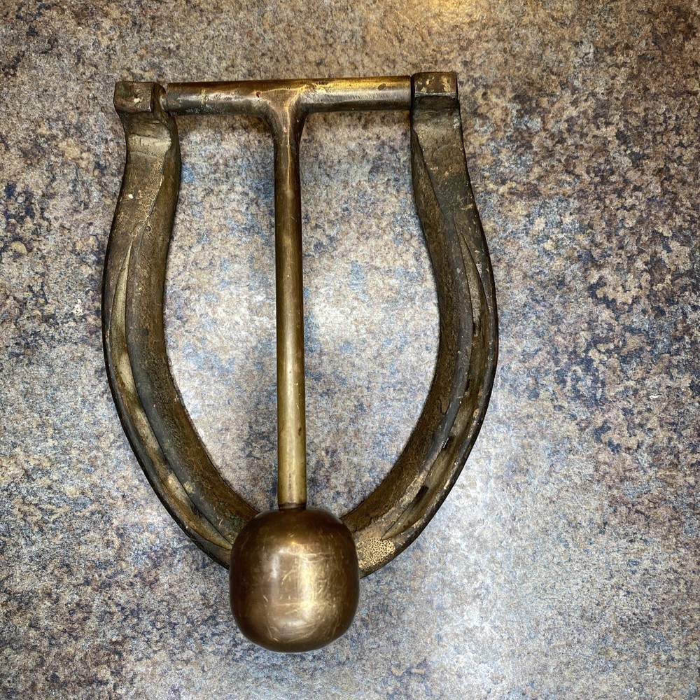 ranch made horseshoe door knocker Brass
