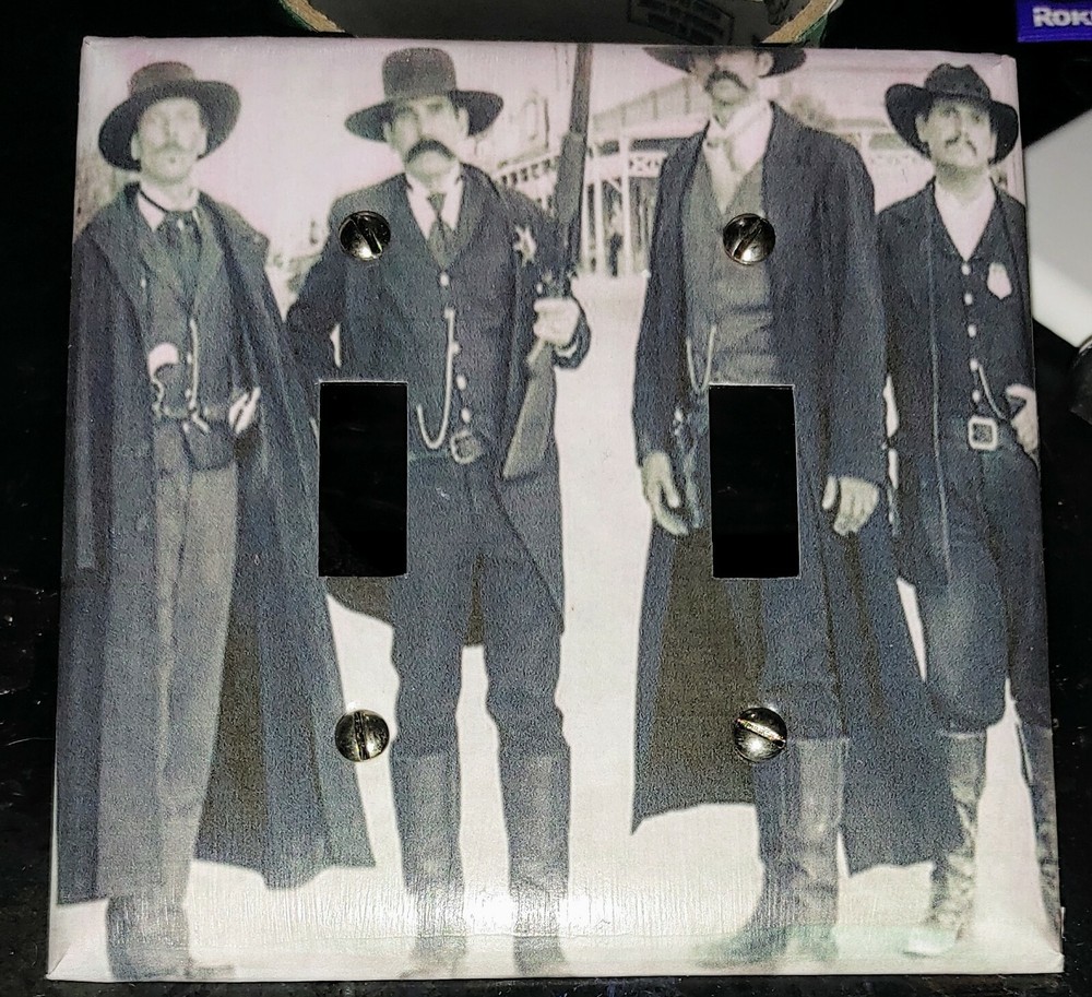 Custom Handmade Tombstone Style#2  - Double Toggle Light Switch Cover