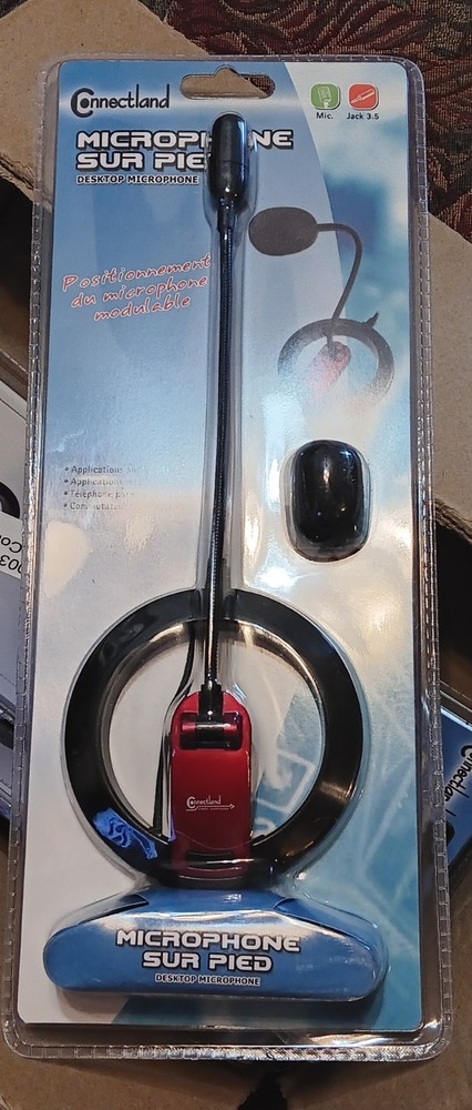 Hi-Fi Desktop Microphone with Base,  Adjustable Swan Neck & On/Off Switch