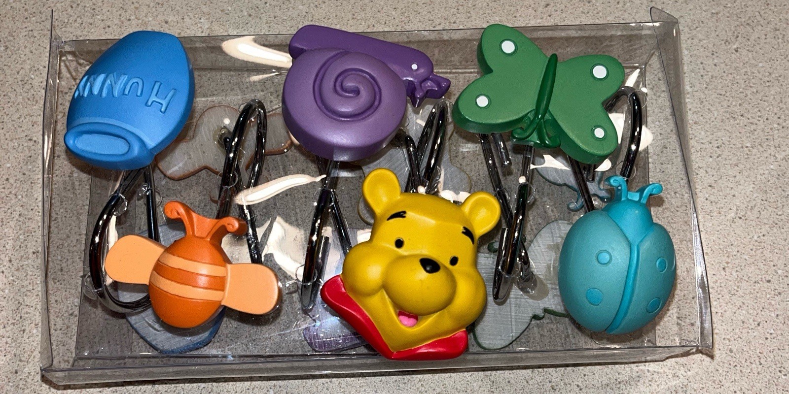 Disney Home Winnie the Pooh Collection Butterfly Shower Curtain Hook Set