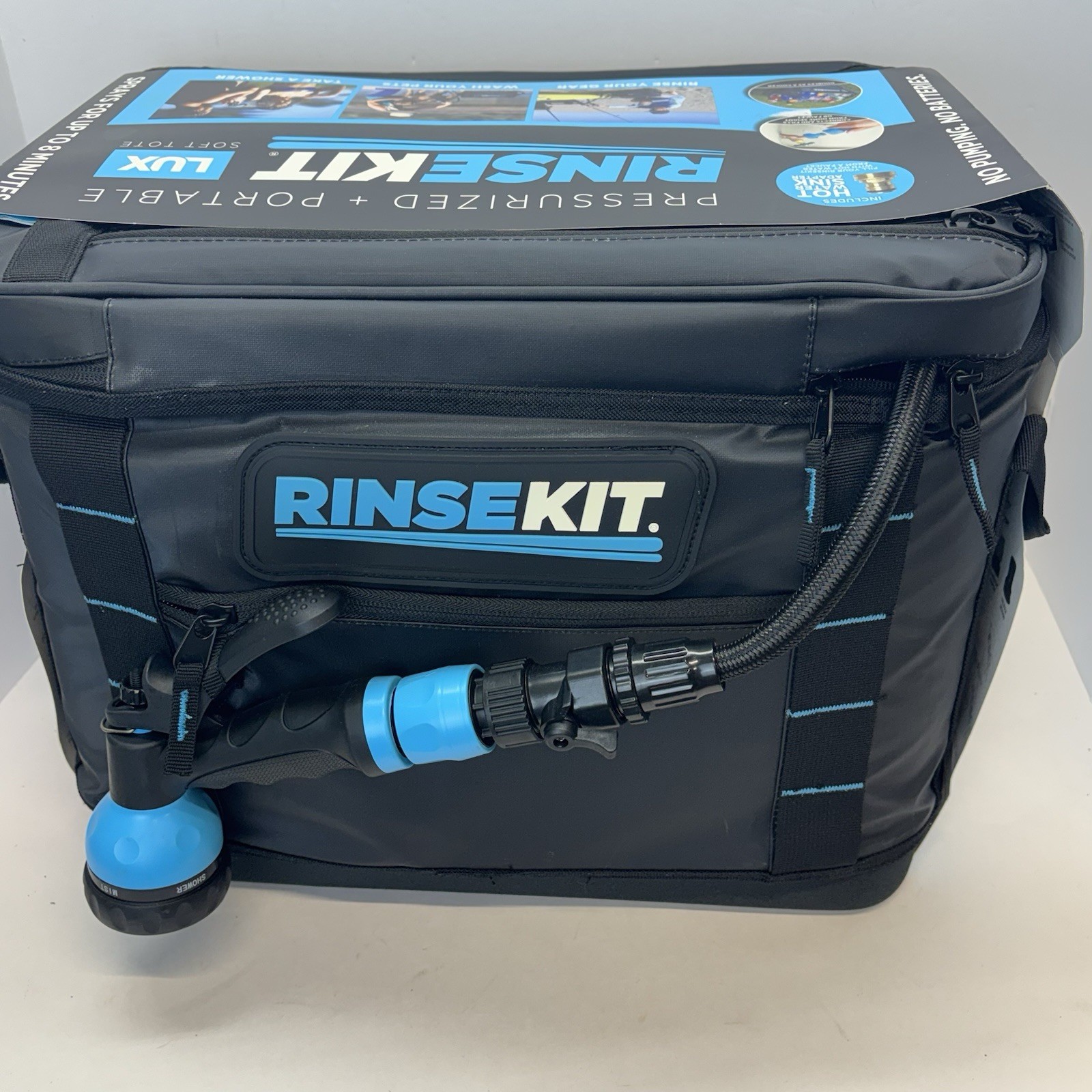 Rinsekit Lux Soft Tote 3 Gallon Pressurized Portable Shower - Brand New