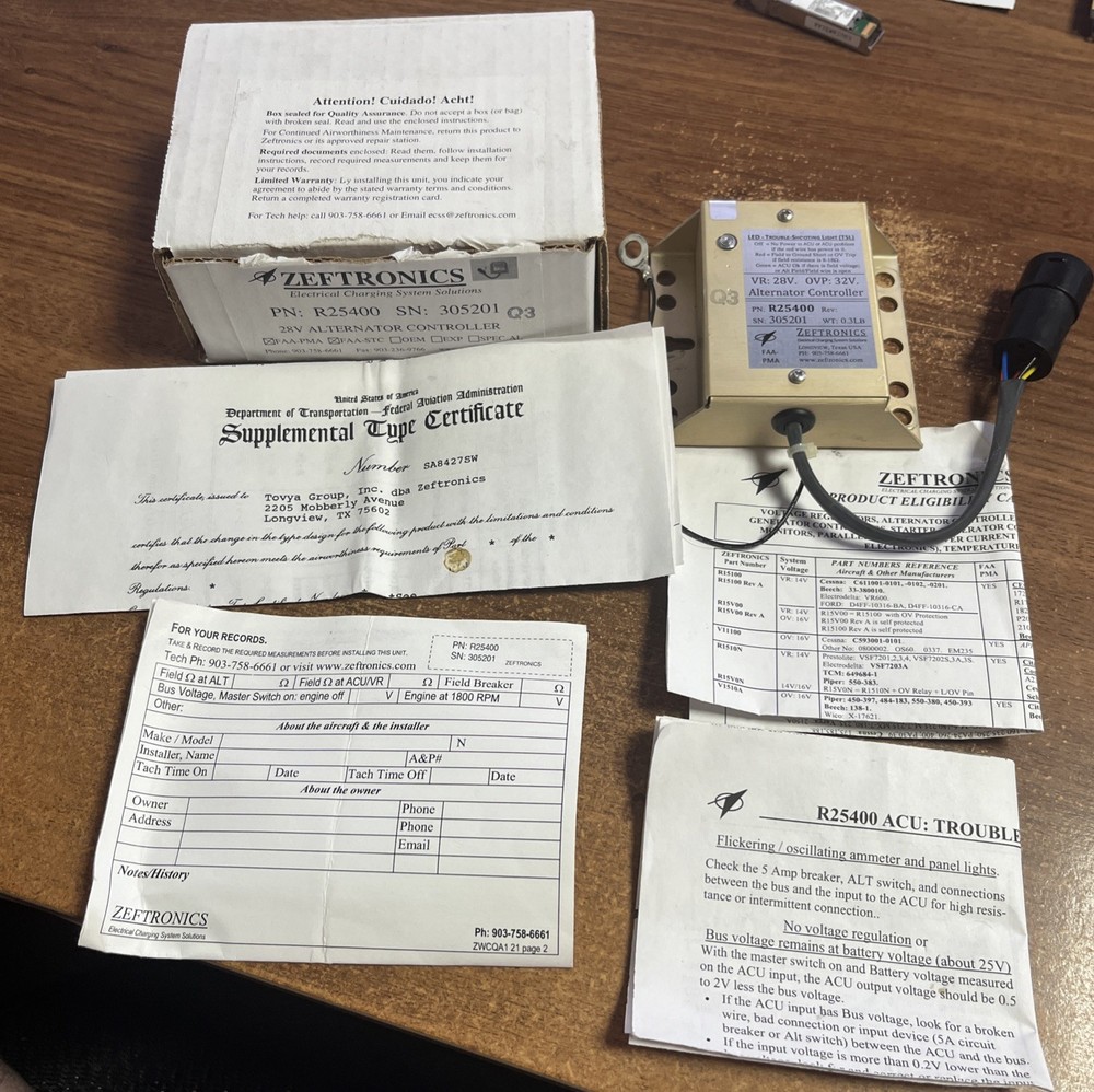 ZEFTRONICS ALTERNATOR CONTROLLER P/N R25400