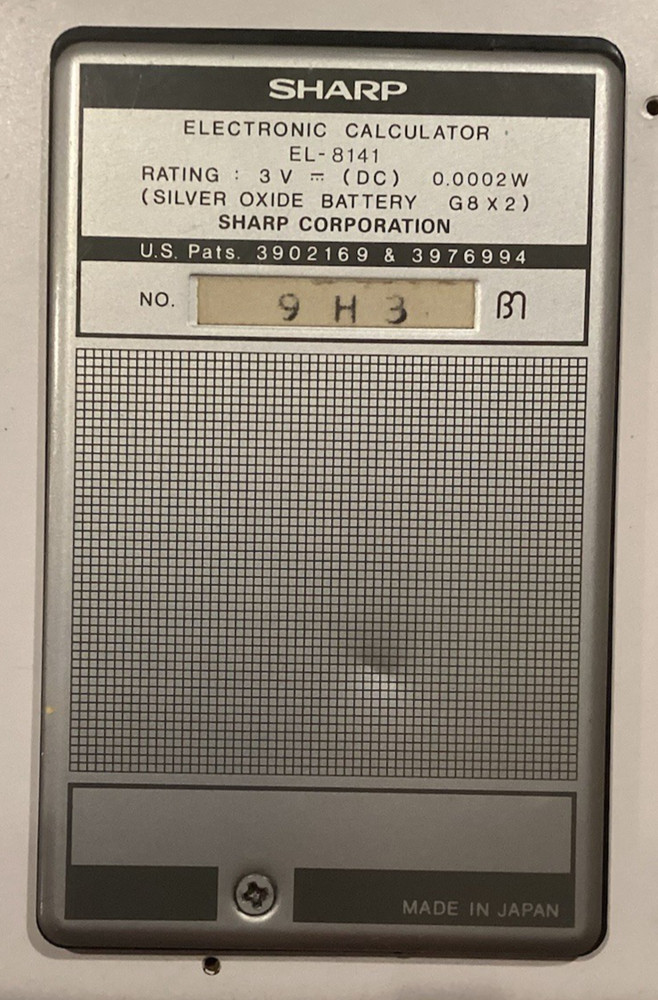Vintage Sharp Elsimate EL-8141 Electronic Calculator JAPAN