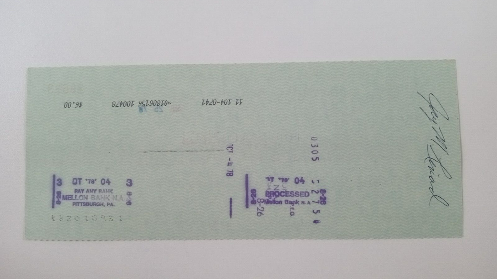 Jay Linard: 1978 Pittsburgh Pirates Expense Check