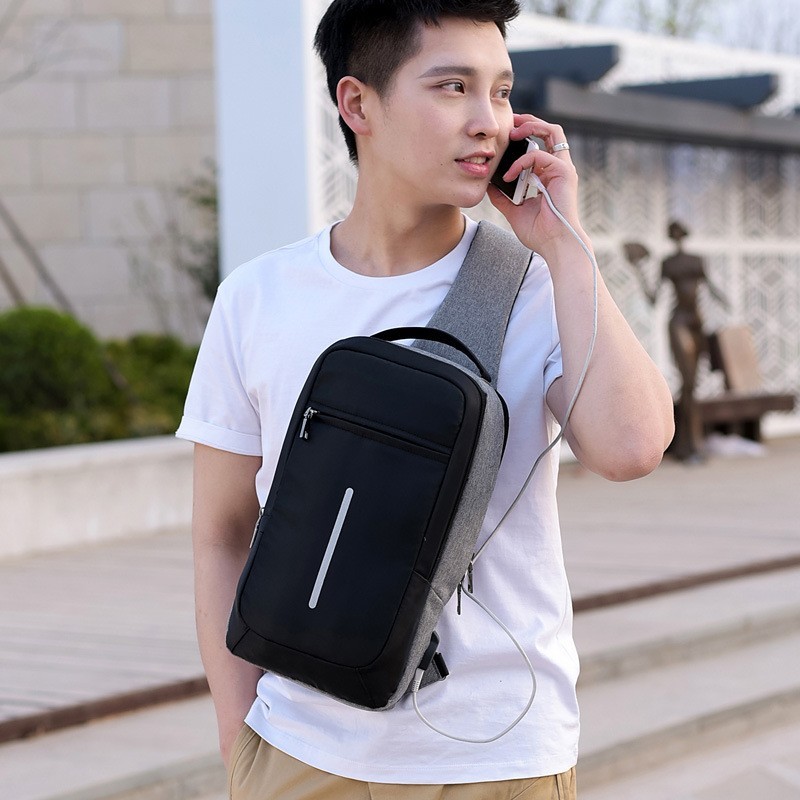 Anti Thef USB Charging Chest Bag