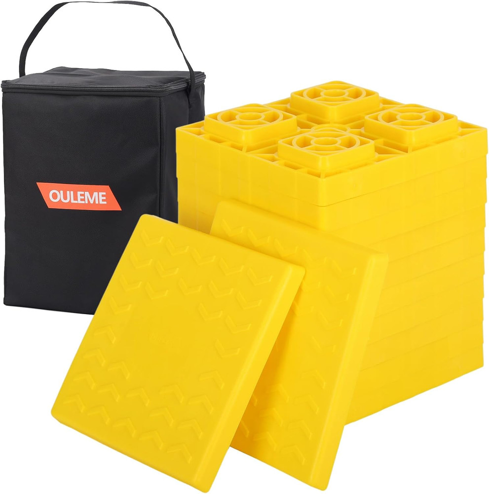 12 Pack RV Leveling Blocks, Stackable Jack Blocks, Interlocking Leveling Pads wi