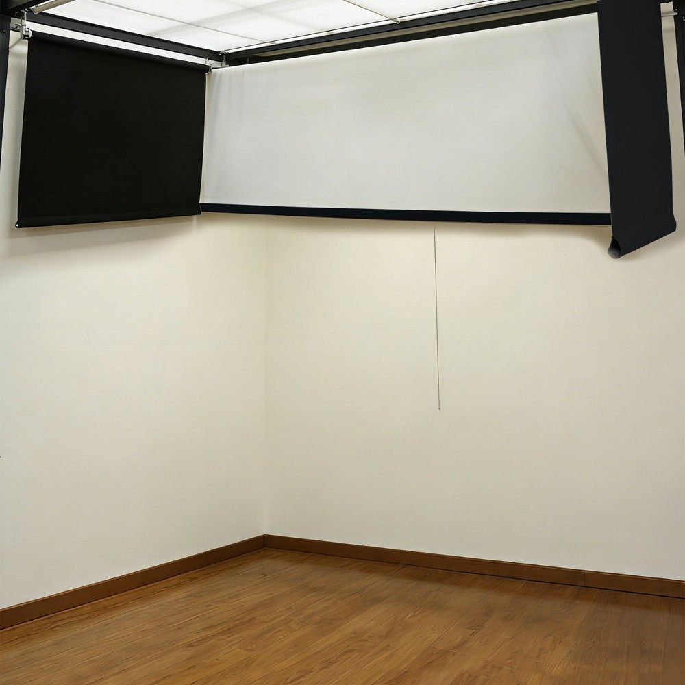 Motorized Golf Simulator Screen Enclosure for Garage Ceiling Mounted Retractabe