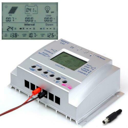 MPPT Solar Panel Regulator LCD 10A-80A 12V/24V Charge Controller 3 Timer