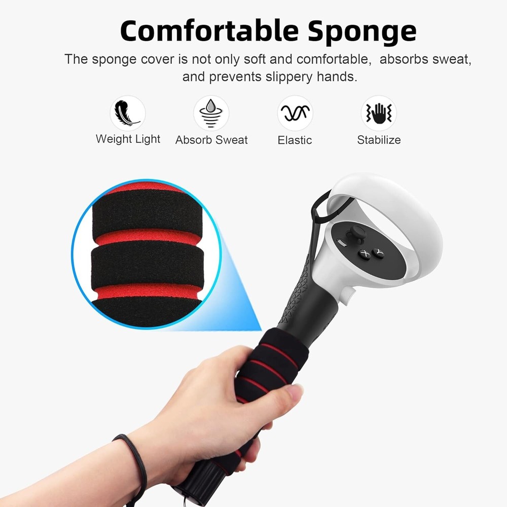 VR Handle Attachments for Oculus Quest 2 - Extended Grip for Ultimate Gaming