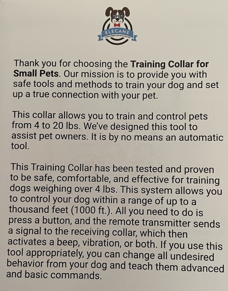 Training Collar for Small Dog