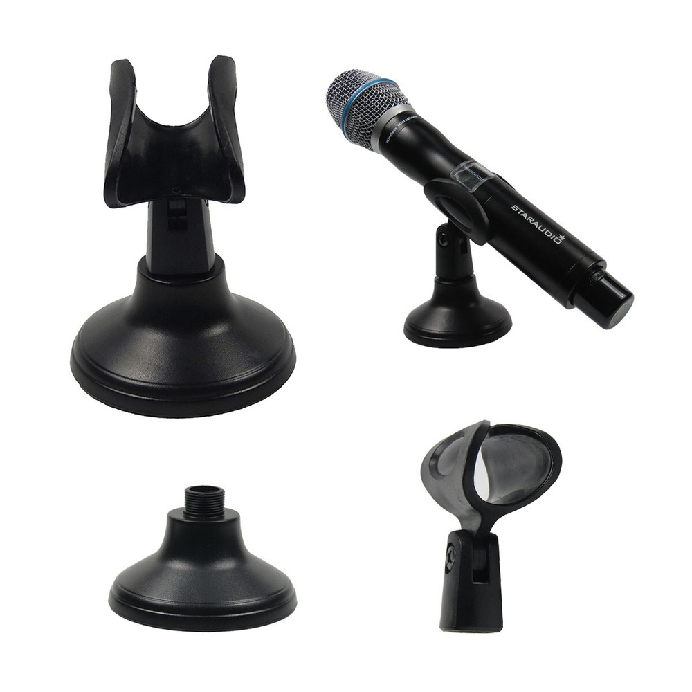 Pair Adjustable Microphone Stand Clamp Clip Audio Microphone Holder Base Mount