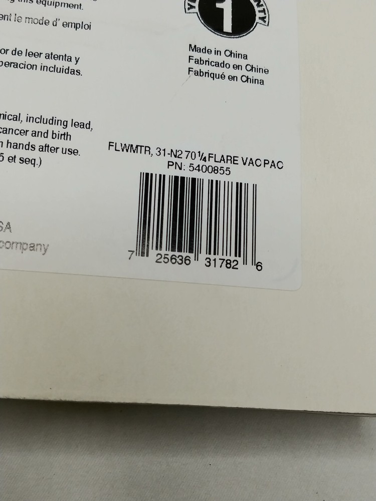 Harris Model 31 Nitrogen-Purging Flowmeter 5400855
