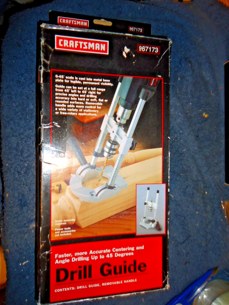 Craftsman 967173 Drill Guide 0-45"  Removable Handle New Missing Key & Handle