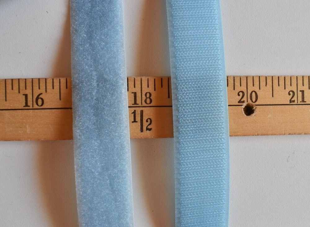 LITE BLUE  HOOK & LOOP  SEW-ON  TAPES  1 "  WIDE     BY  THE YARD