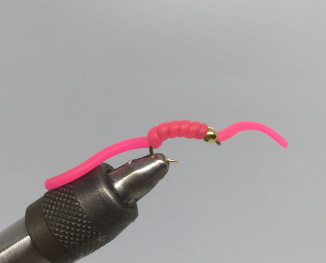 Beadhead Squirmy Worm Pink- 12 Pack- Beadhead Nymph Lures- Strike Fly Company