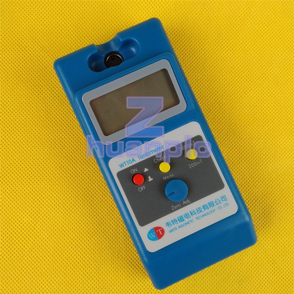 1PC WT10A LCD Tesla Meter Gaussmeter Surface Magnetic Field Tester+Ns Function
