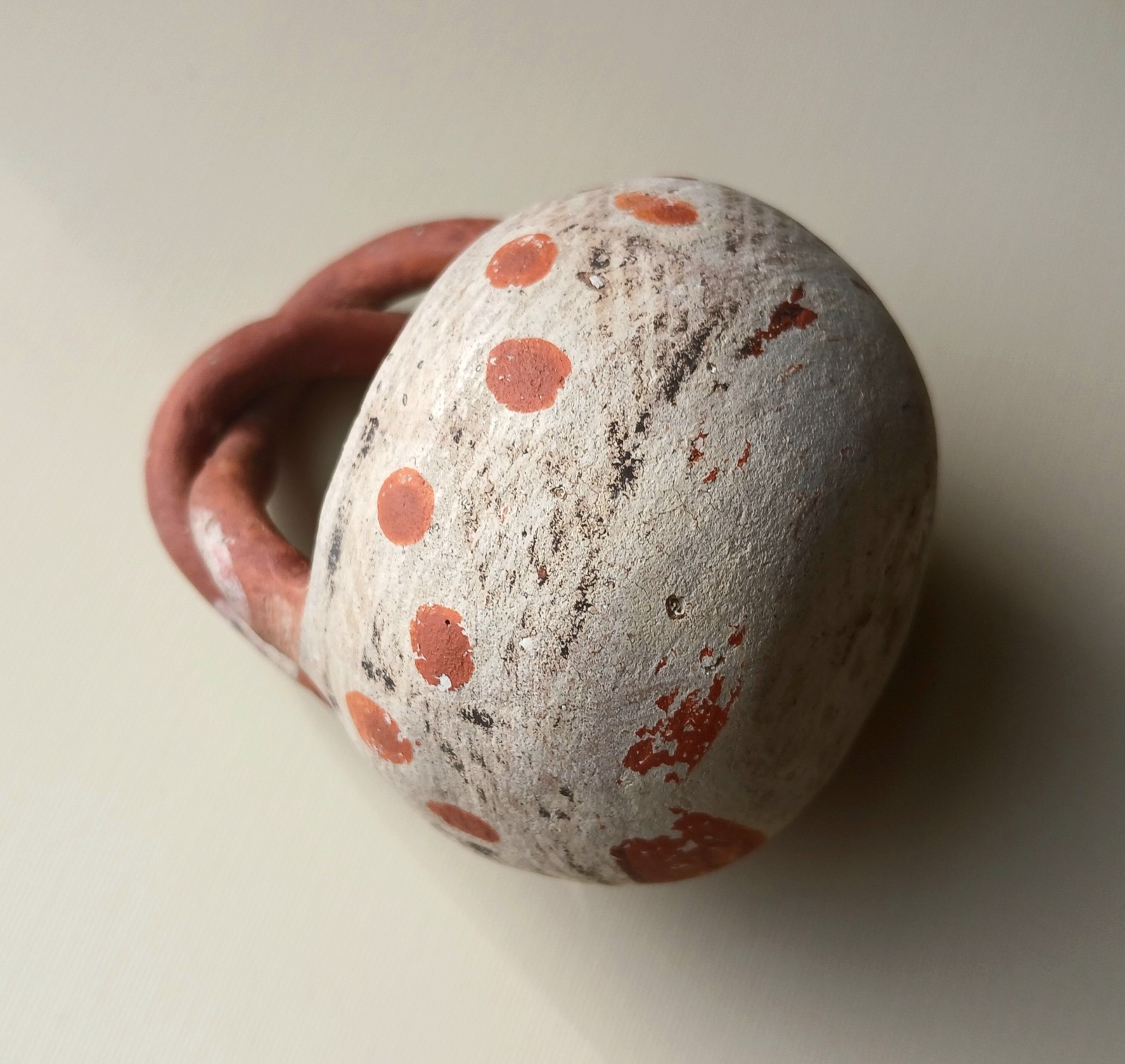 Antique Isleta Pueblo Pottery Basket Twist Handle, Hand Painted Designs, #1