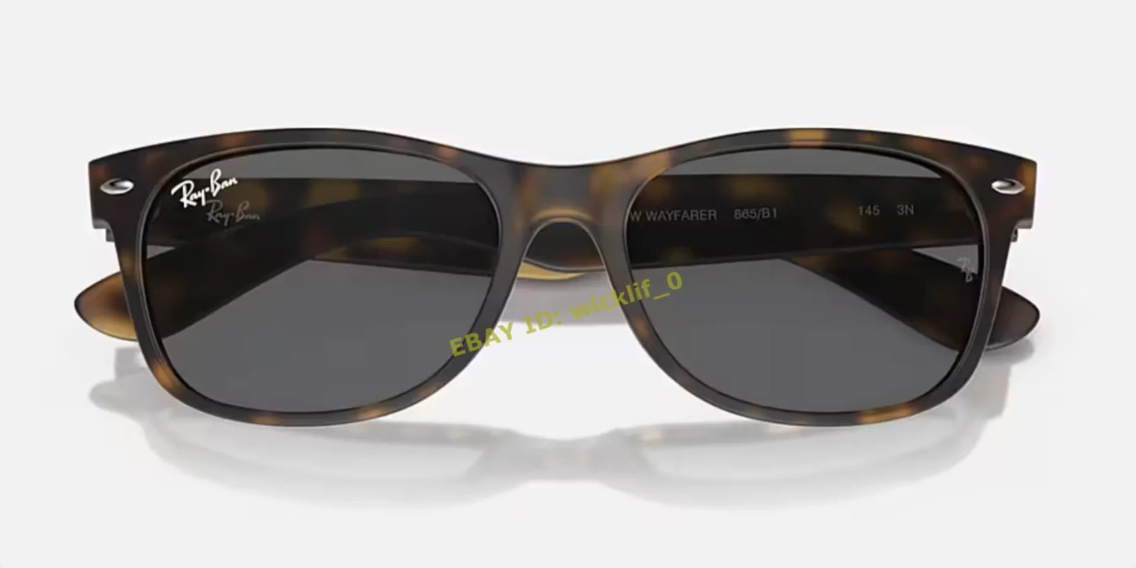 Ray-Ban RB2132 New Wayfarer 865/B1 55mm Matte Havana Sunglasses Dark Grey Lens