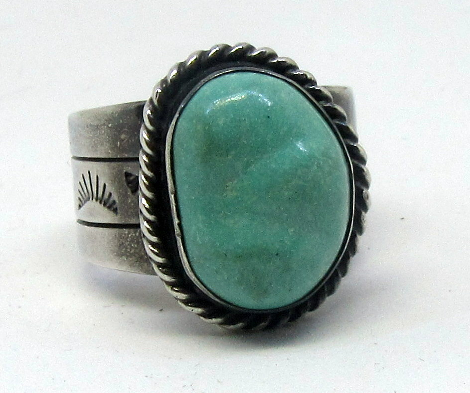 Silk Road Turquoise and Sterling Silver Ring. Size 8