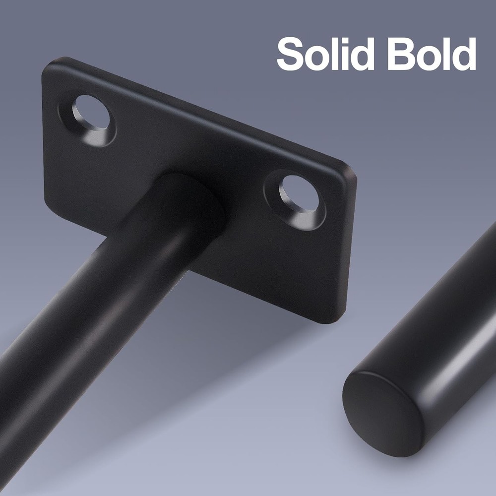 12 Pcs 6" Black Solid Steel Floating Shelf Bracket Blind 6 Inch