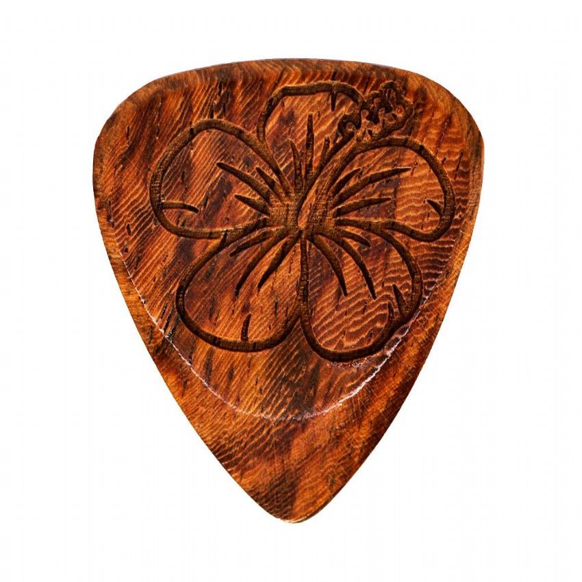 Timber Tones Laser Tone Guitar Pick Hibiscus - Single Pick