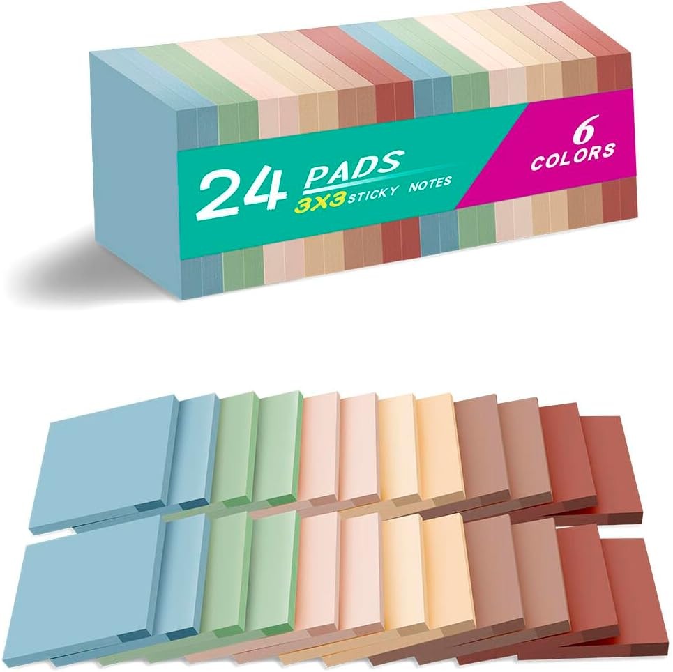 Stiy Notes, Self-Sti Pads Vinta Colors Stiy Note, Recyclable, Easy