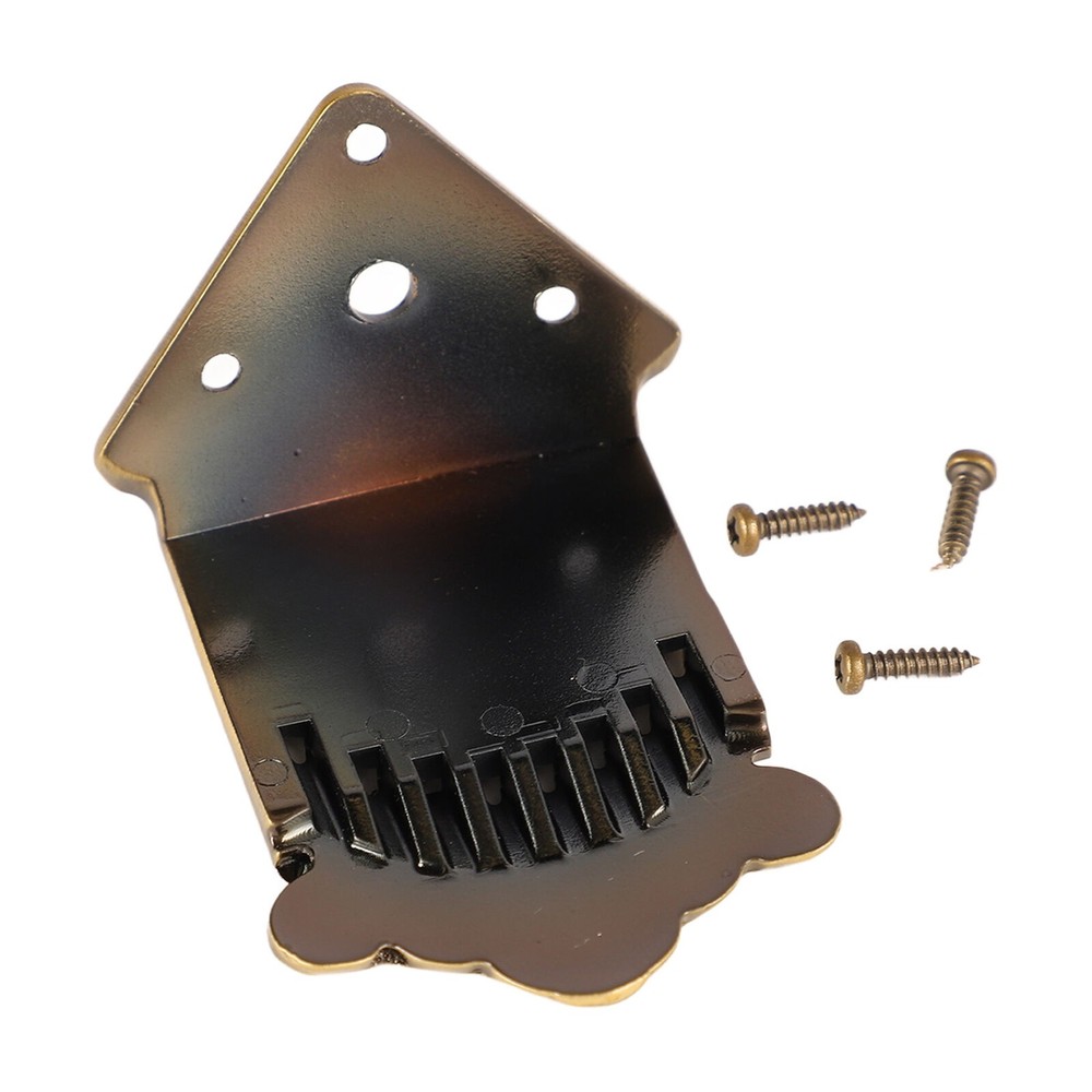 8 String Mandolin Tailpiece Feather Pattern Metal Bronze Mandolin Repair Part