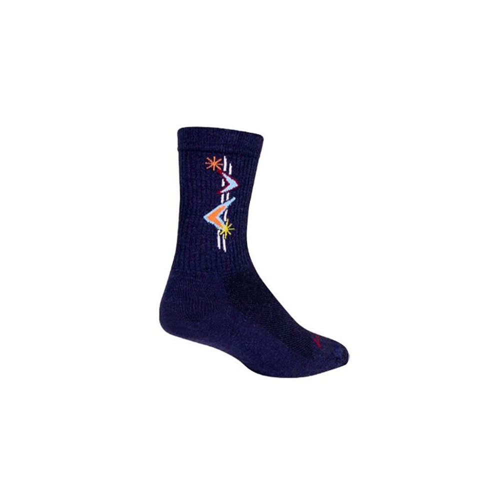 Sockguy Jetson Wool Crew 6" Socks, 5-9, Blue