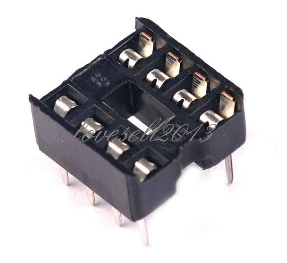 100PCS 8pin DIP IC Socket Adaptor Solder Type Socket Pitch Dual Wipe Contact